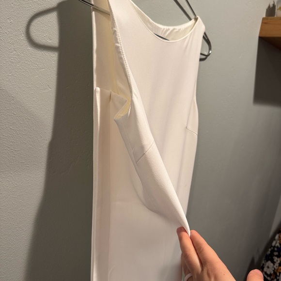 New NWT Escada Ivory White Minimalist Sleeveless Cape Back Long Blouse Top - Picture 5 of 16